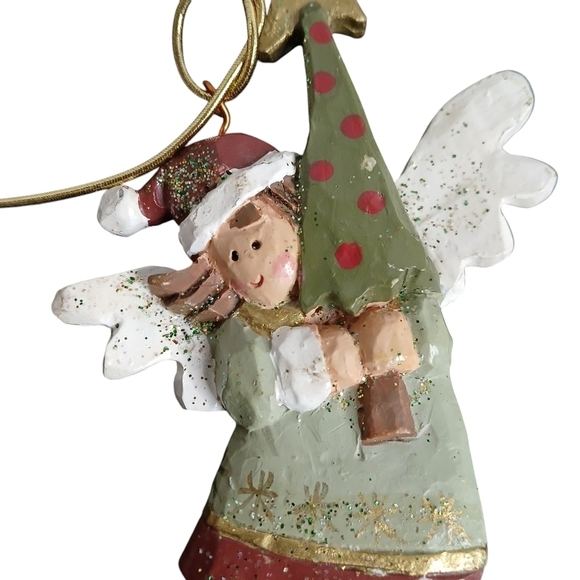 Kurt Adler Christmas Ornament Angel Carrying Christmas Tree Angel Heights - Picture 12 of 13